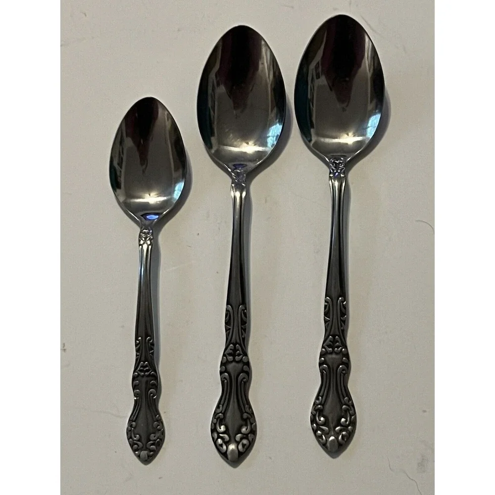 Yorkville Stainless Present Spoon Set - 3 Spoons‎ 1 Teaspoon 2 Tablespoons VGC!